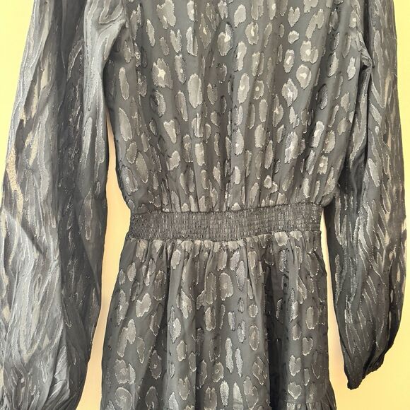 Lilly Pulitzer Avelynn Silk Dress Black Onyx Seeing Spots Metallic sz 8 NWT $258 - Picture 6 of 10